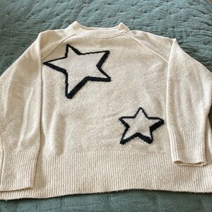 AERIE Oversized Crew Neck Star Sweater